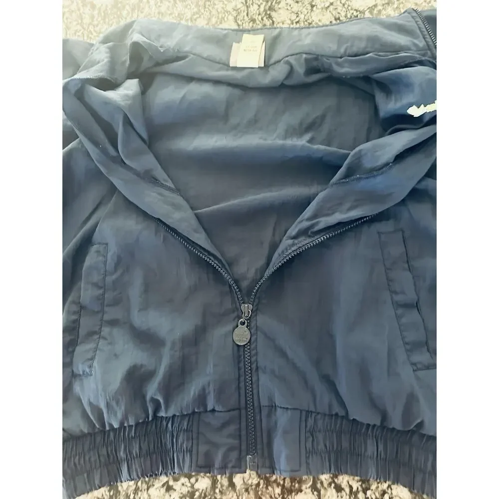 Vintage Adidas Jacket Mens Medium Blue Nylon Trefoil Zip Windbreaker 80s Classic